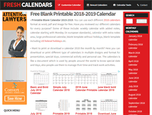 Tablet Screenshot of freshcalendars.com